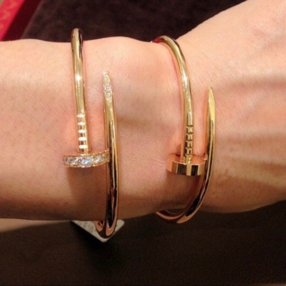 Nail Bracelet Screw Bangle Cuff 18k Gold Rose Gold - Picture 2 of 5